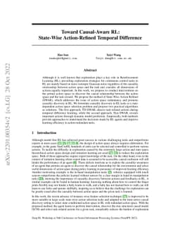 Toward Causal-Aware RL: State-Wise Action-Refined Temporal Difference
