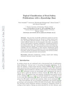 Topical Classification of Food Safety Publications with a Knowledge Base