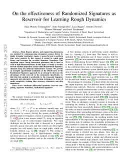 On the effectiveness of Randomized Signatures as Reservoir for Learning
  Rough Dynamics