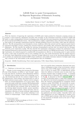 LiDAR Point--to--point Correspondences for Rigorous Registration of
  Kinematic Scanning in Dynamic Networks