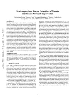 Semi-supervised Stance Detection of Tweets Via Distant Network
  Supervision