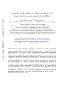 Graph Neural Networks for Multivariate Time Series Regression with
  Application to Seismic Data