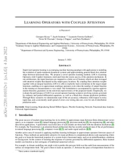 Learning Operators with Coupled Attention