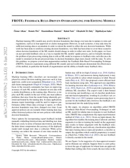 FROTE: Feedback Rule-Driven Oversampling for Editing Models
