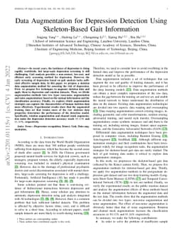 Data Augmentation for Depression Detection Using Skeleton-Based Gait
  Information