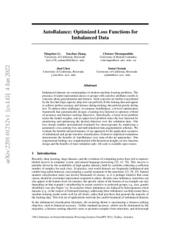 AutoBalance: Optimized Loss Functions for Imbalanced Data