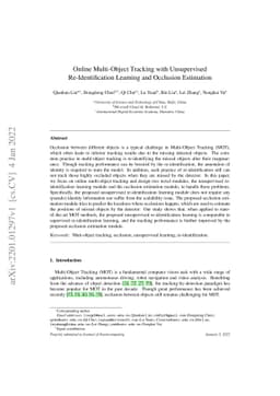 Online Multi-Object Tracking with Unsupervised Re-Identification
  Learning and Occlusion Estimation