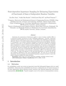 State-dependent Importance Sampling for Estimating Expectations of
  Functionals of Sums of Independent Random Variables