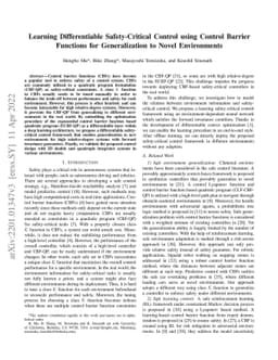 Learning Differentiable Safety-Critical Control using Control Barrier
  Functions for Generalization to Novel Environments