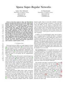 Sparse Super-Regular Networks