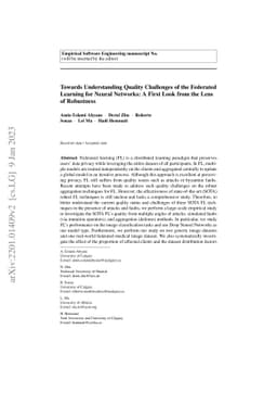 Towards Understanding Quality Challenges of the Federated Learning for
  Neural Networks: A First Look from the Lens of Robustness