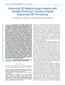 Advancing 3D Medical Image Analysis with Variable Dimension Transform
  based Supervised 3D Pre-training