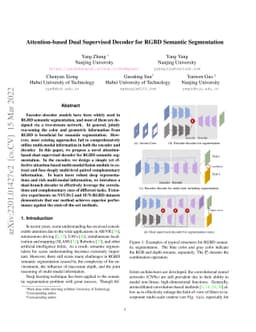 Attention-based Dual Supervised Decoder for RGBD Semantic Segmentation