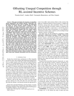 Offsetting Unequal Competition through RL-assisted Incentive Schemes