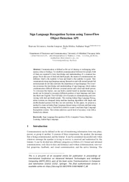 Sign Language Recognition System using TensorFlow Object Detection API