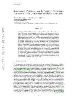 Supervised Permutation Invariant Networks for Solving the CVRP with
  Bounded Fleet Size