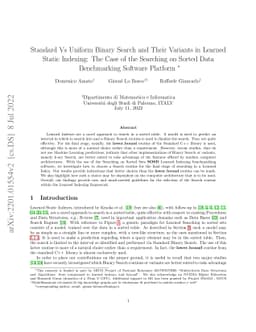 Standard Vs Uniform Binary Search and Their Variants in Learned Static
  Indexing: The Case of the Searching on Sorted Data Benchmarking Software
  Platform