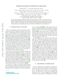 Machine-Learning the Classification of Spacetimes