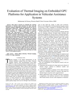 Evaluation of Thermal Imaging on Embedded GPU Platforms for Application
  in Vehicular Assistance Systems
