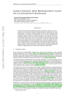 Sample Efficient Deep Reinforcement Learning via Uncertainty Estimation