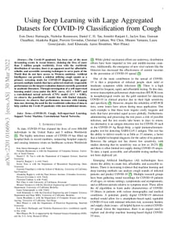 Using Deep Learning with Large Aggregated Datasets for COVID-19
  Classification from Cough
