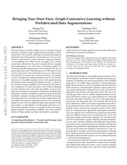 Bringing Your Own View: Graph Contrastive Learning without Prefabricated
  Data Augmentations
