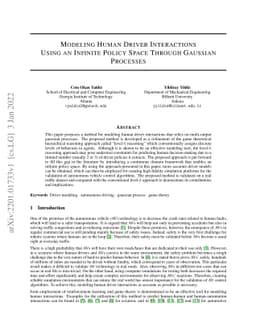Modeling Human Driver Interactions Using an Infinite Policy Space
  Through Gaussian Processes