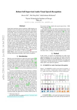 Robust Self-Supervised Audio-Visual Speech Recognition