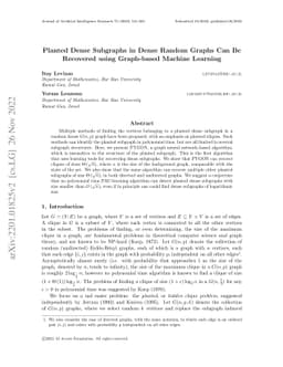 Planted Dense Subgraphs in Dense Random Graphs Can Be Recovered using
  Graph-based Machine Learning