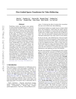 Flow-Guided Sparse Transformer for Video Deblurring