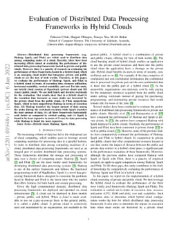Evaluation of Distributed Data Processing Frameworks in Hybrid Clouds