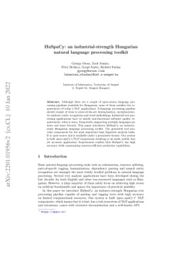 HuSpaCy: an industrial-strength Hungarian natural language processing
  toolkit