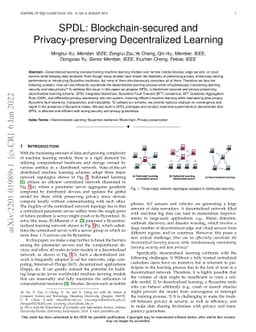 SPDL: Blockchain-secured and Privacy-preserving Decentralized Learning