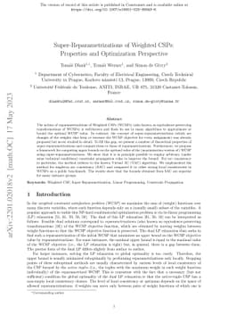 Super-Reparametrizations of Weighted CSPs: Properties and Optimization
  Perspective