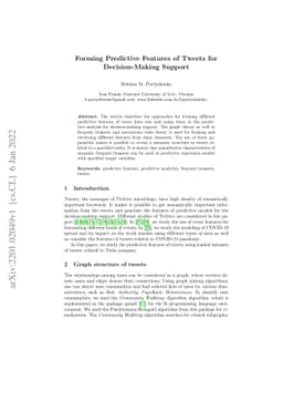 Forming Predictive Features of Tweets for Decision-Making Support