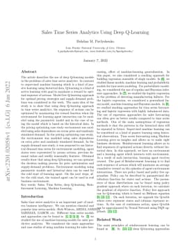 Sales Time Series Analytics Using Deep Q-Learning