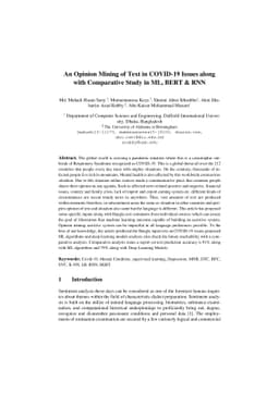 An Opinion Mining of Text in COVID-19 Issues along with Comparative
  Study in ML, BERT & RNN