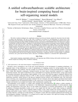 A unified software/hardware scalable architecture for brain-inspired
  computing based on self-organizing neural models