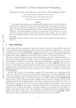 Optimality in Noisy Importance Sampling