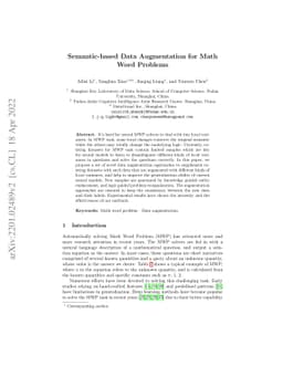 Semantic-based Data Augmentation for Math Word Problems