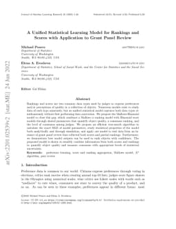 A Unified Statistical Learning Model for Rankings and Scores with
  Application to Grant Panel Review