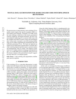 Textual Data Augmentation for Arabic-English Code-Switching Speech
  Recognition