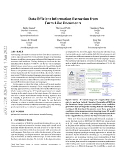 Data-Efficient Information Extraction from Form-Like Documents