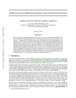 Improved Input Reprogramming for GAN Conditioning