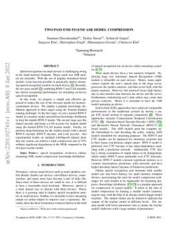 Two-Pass End-to-End ASR Model Compression