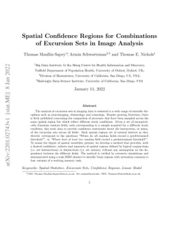 Spatial Confidence Regions for Combinations of Excursion Sets in Image
  Analysis