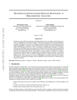 Machine Learning-Based Disease Diagnosis:A Bibliometric Analysis