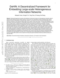 DeHIN: A Decentralized Framework for Embedding Large-scale Heterogeneous
  Information Networks