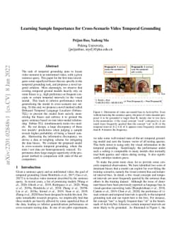 Learning Sample Importance for Cross-Scenario Video Temporal Grounding