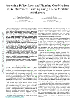 Assessing Policy, Loss and Planning Combinations in Reinforcement
  Learning using a New Modular Architecture